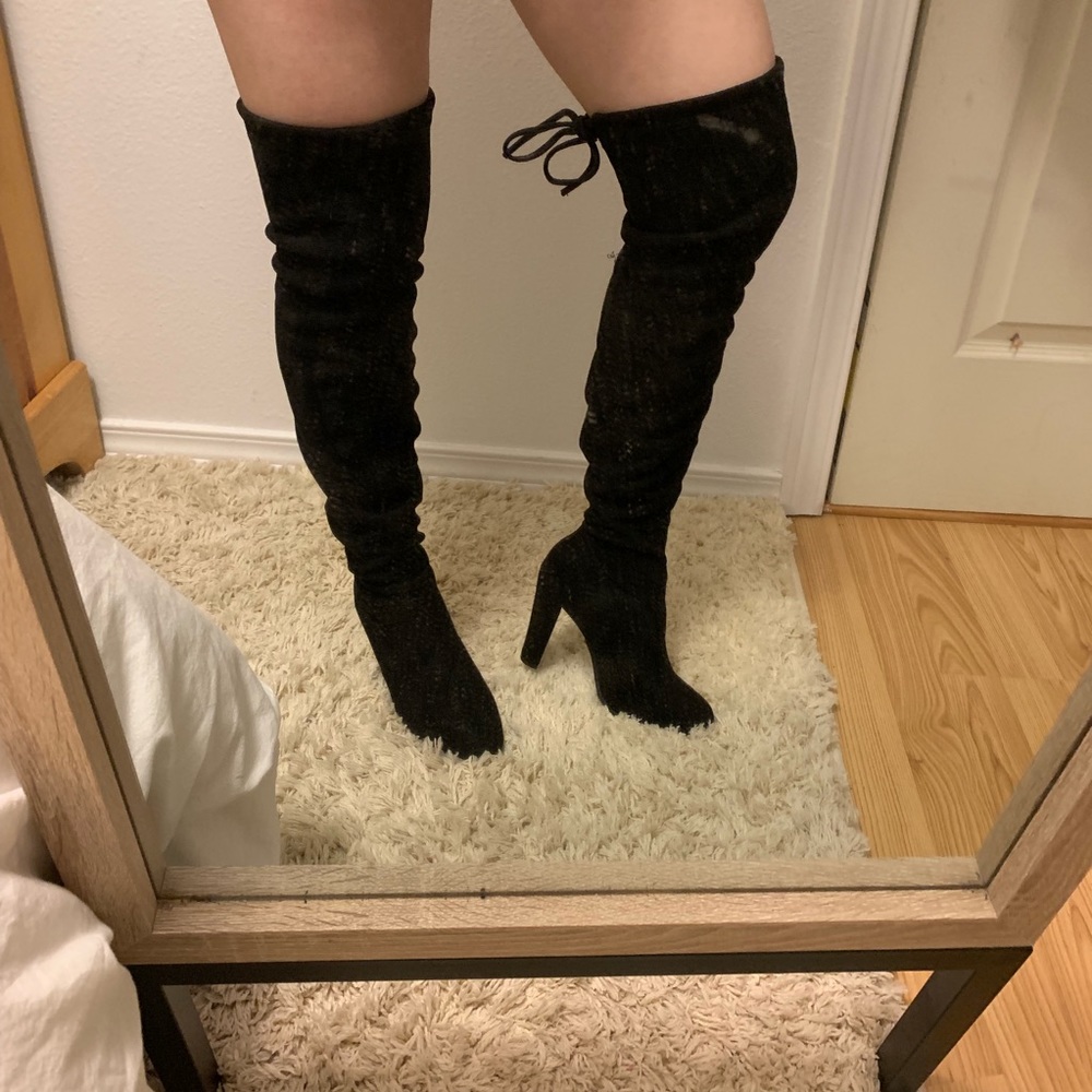 Black Thigh High Boots